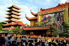 Quang cảnh Đại lễ Phật đản Phật lịch 2562. (Ảnh: Thế Anh/TTXVN)