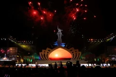 Chương trình nghệ thuật tại buổi lễ. (Ảnh: Thống Nhất/TTXVN)