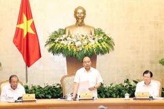 Thủ tướng Nguyễn Xuân Phúc phát biểu tại hội nghị. (Ảnh: Thống Nhất/TTXVN)