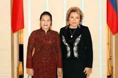 Chủ tịch Quốc hội Nguyễn Thị Kim Ngân và Chủ tịch Hội đồng Liên bang Nga Valentina Matvienko. (Ảnh: Trọng Đức/TTXVN)