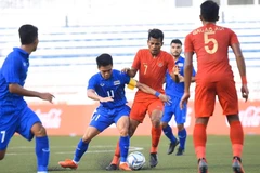U22 Thái Lan (áo xanh) thua U22 Indonesia. (Nguồn: FAT)