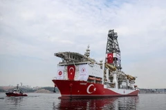 Tàu thăm dò dầu khí Yavuz của Thổ Nhĩ Kỳ. (Nguồn: greekreporter)