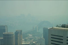 Sydney chìm trong khói mù dày đặc. (Nguồn: AP)
