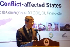 Giám đốc Chương trình phát triển Liên hợp quốc (UNDP) Haoliang Xu đã nhấn mạnh tới cam kết của Liên hợp quốc về duy trì hòa bình bền vững, đánh giá cao những nỗ lực của cộng đồng quốc tế nhằm thực thi các nhiệm vụ phát triển nhân đạo. (Ảnh: Trần Long/Viet