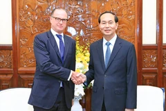 Chủ tịch nước Trần Đại Quang tiếp Ngài Thomas Loidl, Đại sứ Đặc mệnh toàn quyền Cộng hòa Áo tại Việt Nam đến chào từ biệt. (Ảnh: Nhan Sáng/TTXVN)