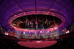 háo hoa trong lễ khai mạc SEA Games 29 ở Kuala Lumpur. (Nguồn: AFP/TTXVN)