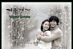 Diễn viên Bae Yong Joon và Choi Ji Woo trong Bản tình ca mùa đông.(Nguồn: khmerforums.com) 