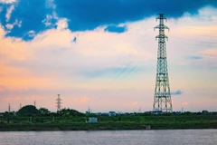 Một đoạn của dự án đường dây 500kV mạch 3. (Ảnh: Vũ Quang/TTXVN)