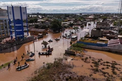 Ngập lụt tại bang Rio Grande do Sul, Brazil ngày 9/5/2024. (Ảnh: AFP/TTXVN)