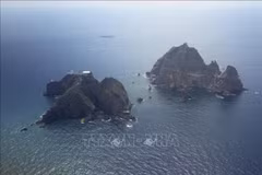 Quần đảo tranh chấp Dokdo ở vùng biển phía Đông Hàn Quốc, mà Nhật Bản cũng tuyên bố chủ quyền và gọi là Takeshima. (Ảnh: AFP/TTXVN)