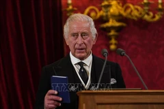Vua Charles III phát biểu trước Hội đồng Tấn phong ở London, Anh. (Ảnh tư liệu: AFP/TTXVN)