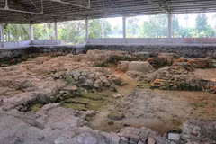 Di tích Gò Cây Thị B (nằm trong Khu di tích khảo cổ Óc Eo - Ba Thê) được tập trung tu bổ, hoàn thiện hệ thống bảng thuyết minh, chỉnh trang cảnh quan. (Ảnh: Công Mạo/TTXVN)