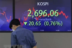 Bảng chỉ số chứng khoán tại Seoul, Hàn Quốc. (Ảnh minh họa. Yonhap/TTXVN) 