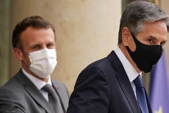 Tổng thống Pháp Emmanuel Macron và Ngoại trưởng Mỹ Anthony Blinken.(Nguồn: GettyImages)