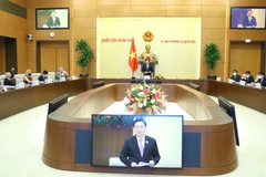 Chủ tịch Quốc hội Vương Đình Huệ phát biểu. (Ảnh: Văn Điệp/TTXVN) 