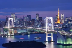 Cầu Rainbow nối thủ đô Tokyo với khu cảng Odaiba. (Nguồn: Getty Images)