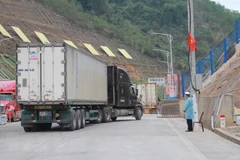 Xe xuất khẩu nông sản sang Trung Quốc. (Ảnh: Quang Duy/TTXVN) 
