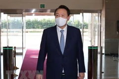 Tổng thống Hàn Quốc Yoon Suk-yeol tại Văn phòng Tổng thống ở Seoul. (Ảnh: Yonhap/TTXVN)