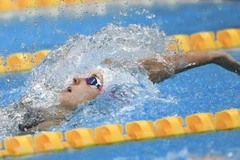 Kình ngư Mỹ Regan Smith thi đấu nội dung 100m bơi ngửa nữ tại Olympic Tokyo 2020 ngày 26/7/2021. (Ảnh: THX/TTXVN)
