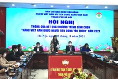 Hà Nội sẽ trao giải cho 213 sản phẩm dịch vụ được công nhận đạt tốp các sản phẩm hàng Việt Nam được người tiêu dùng yêu thích năm 2021. (Ảnh: Đức Duy/Vietnam+) 