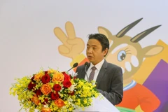 Đồng chí Hoàng Đạo Cương, Thứ trưởng Bộ Văn Hoá, Thể thao và Du lịch, Phó Trưởng ban Thường trực Ban Tổ chức SEA Games 31 phát biểu.(Ảnh: Tuấn Đức/ TTXVN) 