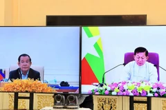 Thủ tướng Campuchia Hun Sen và Thống tướng Min Aung Hlaing, Chủ tịch Hội đồng Hành chính Nhà nước Myanmar. (Nguồn: Khmer Times) 