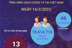 [Infographics] Ngày 16/2/2023: Có 13 ca COVID-19 mới, 46 F0 khỏi bệnh