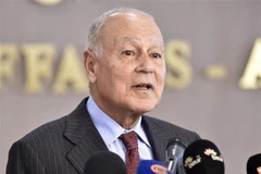 Tổng thư ký AL Ahmed Aboul-Gheit phát biểu tại một cuộc họp báo. (Ảnh: AFP/TTXVN)