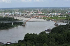 Một góc tỉnh Trung Kalimantan trên đảo Borneo, nơi được chọn để xây dựng thủ đô mới của Indonesia. (Ảnh: AFP/TTXVN) 