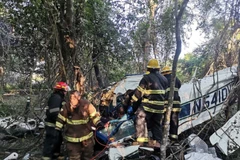 Hiện trường vụ máy bay rơi. (Nguồn: Los Angeles Times)