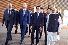 (Tư liệu, từ trái sang) Thủ tướng Australia Anthony Albanese, Tổng thống Mỹ Joe Biden, Thủ tướng Nhật Bản Kishida Fumio và Thủ tướng Ấn Độ Narendra Modi tại Hội nghị thượng đỉnh nhóm Bộ tứ (Quad) ở Tokyo, Nhật Bản ngày 24/5/2022. (Ảnh: ANI/TTXVN) 