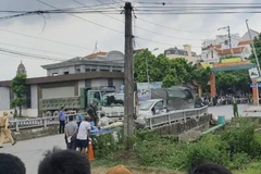 Hiện trường vụ tai nạn. (Ảnh TTXVN phát)