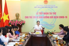 Thứ trưởng Bộ Lao động - Thương binh và Xã hội Nguyễn Thị Hà phát biểu. (Ảnh: Hoàng Hiếu /TTXVN)