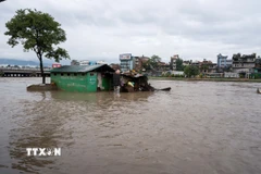Lũ lụt tại Nepal. (Ảnh: TTXVN phát)