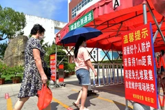 Một điểm xét nghiệm COVID-19 tại Phủ Điền, tỉnh Phúc Kiến, Trung Quốc, ngày 16/9/2021. (Ảnh: THX/TTXVN)