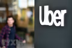 Biểu tượng Uber tại trụ sở ở San Francisco, California, Mỹ. (Ảnh: AFP/TTXVN) 