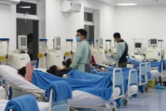 Khu vực hiến tiểu cầu của Bệnh viện Chợ Rẫy Thành phố Hồ Chí Minh . (Ảnh: Đinh Hằng/TTXVN) 