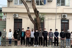 Các đối tượng tại cơ quan Công an (Ảnh: Công an Thanh Hóa) 