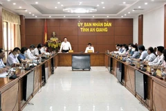 Quang cảnh buổi làm việc của đoàn Bộ LĐTBXH với tỉnh An Giang. (Ảnh: LT)