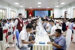 Giải Vô địch Cờ tướng đồng đội Quốc gia. (Ảnh: Đồng Thúy/TTXVN)