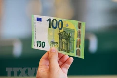 Đồng tiền mệnh giá 100 euro. (Ảnh: AFP/TTXVN)