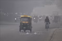 Khói mù ô nhiễm bao phủ bầu trời tại New Delhi, Ấn Độ. (Ảnh: AFP/TTXVN)