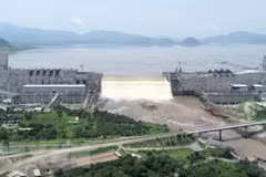 Đập thủy điện Đại phục hưng ở Guba, Ethiopia. (Ảnh: AFP/TTXVN)
