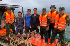 3 thuyền viên đã được lực lượng chức năng tìm kiếm, cứu hộ an toàn. (Ảnh: TTXVN phát)
