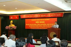 Thành ủy TP.HCM tổ chức Hội nghị Tổng kết công tác phòng, chống tham nhũng, lãng phí năm 2015 và triển khai phương hướng nhiệm vụ năm 2016. (Ảnh: Thanh Vũ/TTXVN)