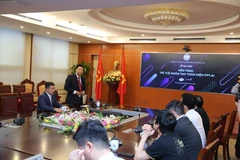 Ông Đỗ Công Anh - Phó Cục trưởng Cục Tin học hoá (Bộ Thông tin và Truyền thông) phát biểu tại sự kiện. (Ảnh: Minh Sơn/Vietnam+)