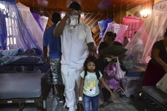 Bệnh nhân mắc sốt xuất huyết được điều trị tại một bệnh viện ở La Paz, Honduras ngày 24/7/2019. (Ảnh: AFP/TTXVN)