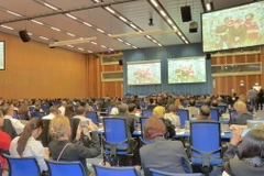 Toàn cảnh hội nghị UNISPACE+50 tại trụ sở Liên hợp quốc tại Vienna. (Ảnh: Bích Yến/Vietnam+)