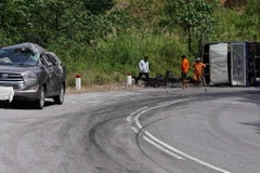 Hiện trường vụ tai nạn. (Ảnh: Nguyễn Thành/TTXVN)