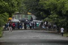 Người biểu tình dựng rào chắn tại Managua, Nicaragua. (Nguồn: EPA/TTXVN)